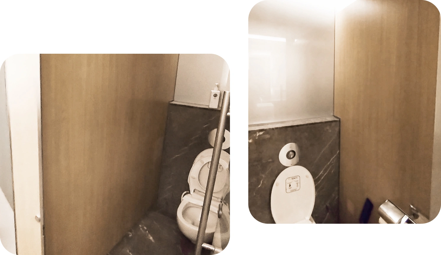 Simple look and modern of toilet makeover